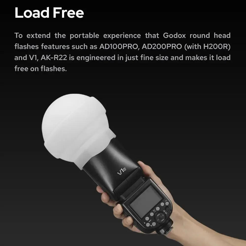 Description Picture 3 of itemGodox AK-R22 Silicone Soft Light Ball V1 AD100PRO Flash Special Soft Light Box Camera Flash Small Portable Reflector