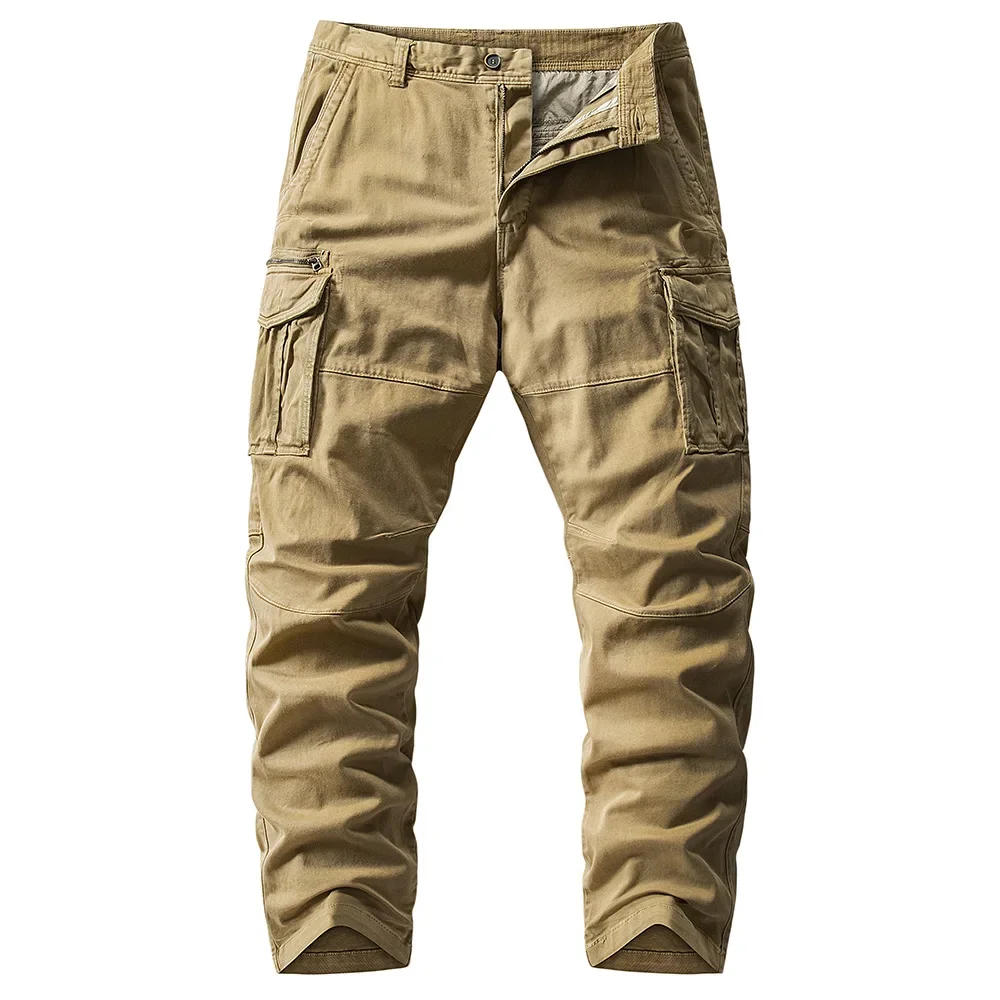 Description Picture 2 of itemMen Cargo Pants Cotton Casual Multi Pocket New Tactical Pants Male Outwear Loose Straight Slacks Long Trousers Training