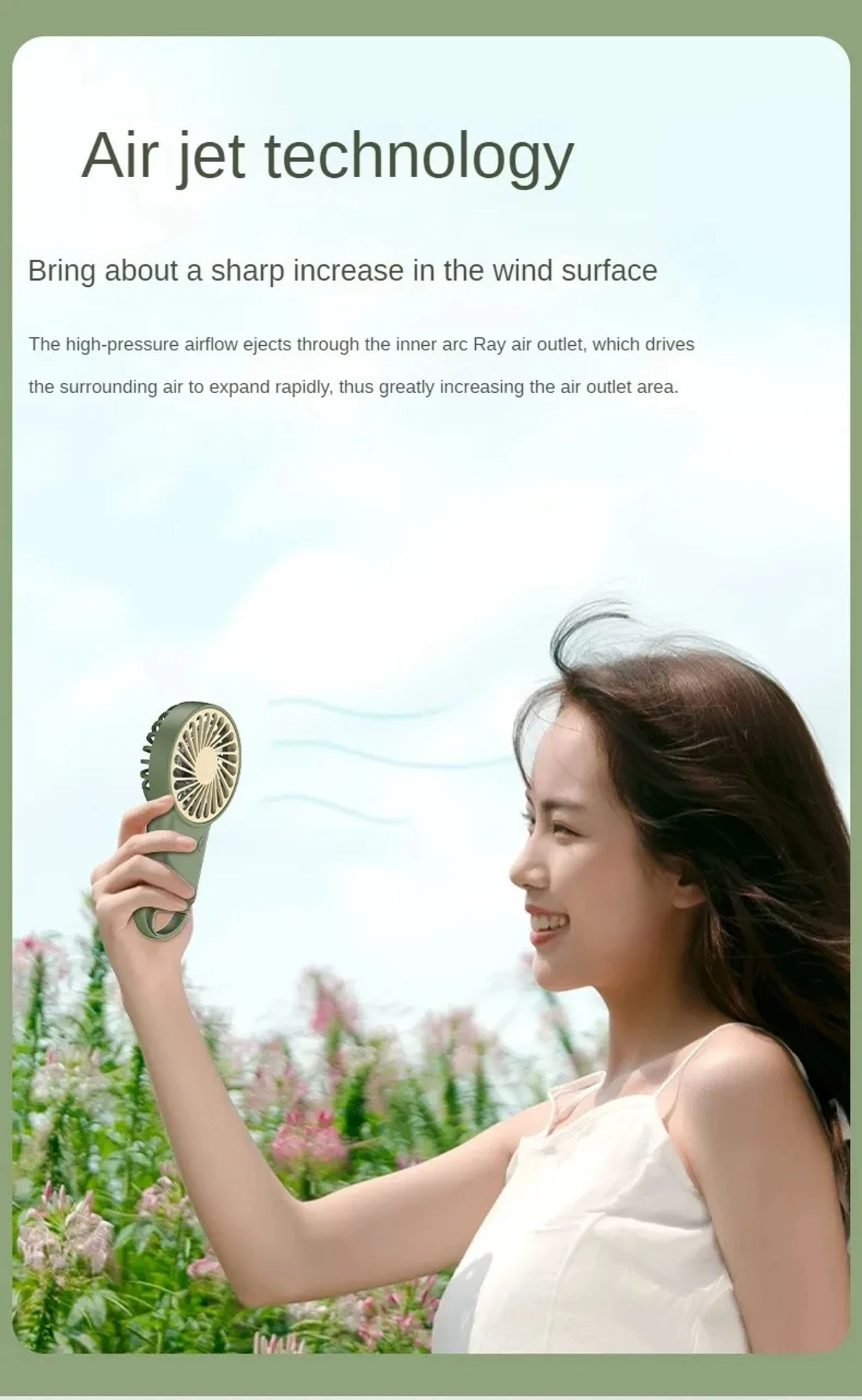 Description Picture 2 of itemNew Mini Handheld Small Fan Portable Portable Silent Office Desk Student On Dormitory USB Charging Outdoor Hand Holding Fan