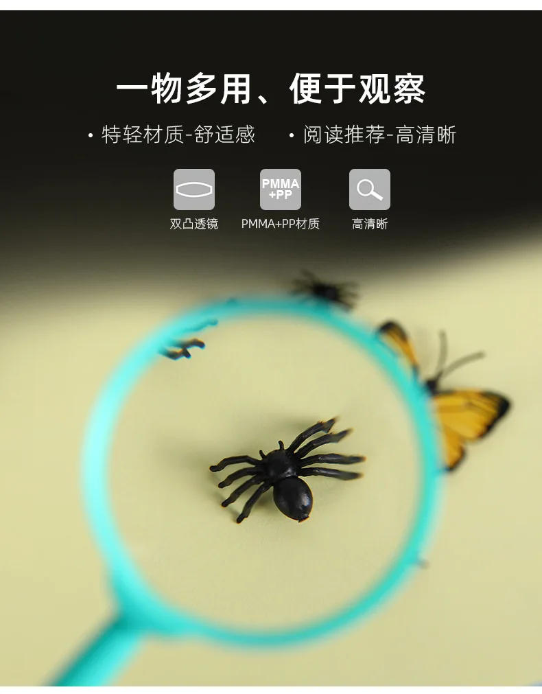 Description Picture 3 of itemNew 1PC 60mm 3x Hand-Held Reading Magnifiers Portable Toy Magnifier Children Magnifying Glass for Experiment Stationery Tools