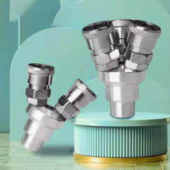 1pcs Pneumatic C-Type 2-way 3-Way Quick Connector Hose Coupler Fitting Air Compressor Air Pump Diverter Tools Accessories