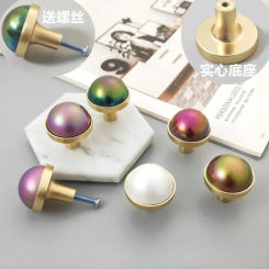 Single Hole Colorful Shell Furniture Handles 5 Colors Knobs and Handles for Drawers Dresser Bedside Cupboard Cabinet Pulls