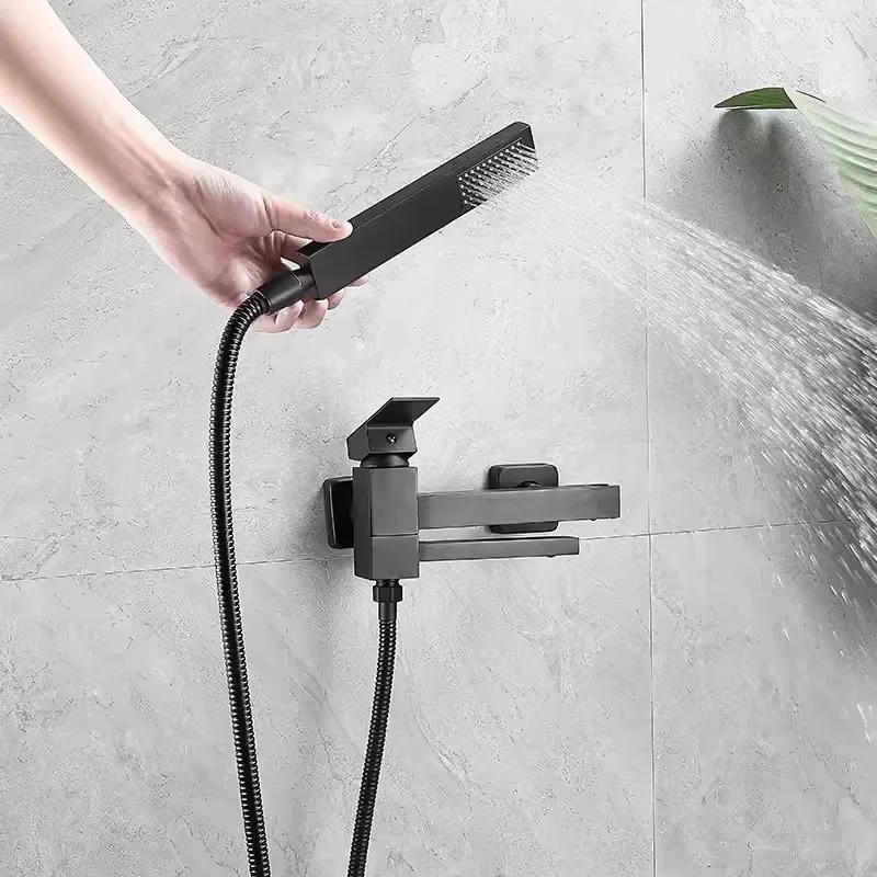 Description Picture 4 of itemBathtub Shower Set Wall Mounted Black Rotatable Bathtub Faucet,Bidet Bathroom Bath & Mixer Tap Brass