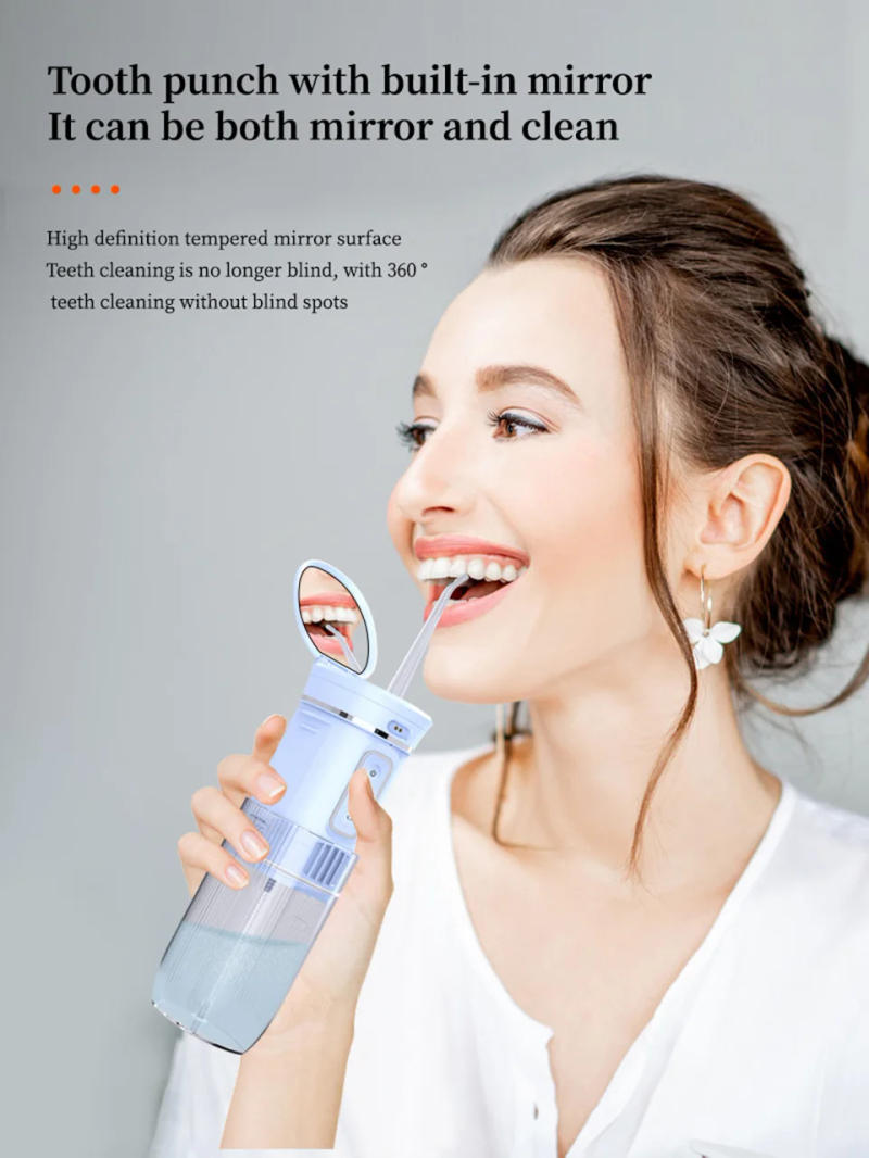 Description Picture 4 of itemBlue Light Water Flosser for Teeth Portable Oral Irrigator Dental USB Rechargeable Water Pick Flosser Visual Teeth Cleaning Tool