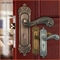 Chinese Style Zinc Alloy Magnetism Lock Bedroom Mute Security Door Locks Indoor Door Knob with Lock and Key Home Hardware