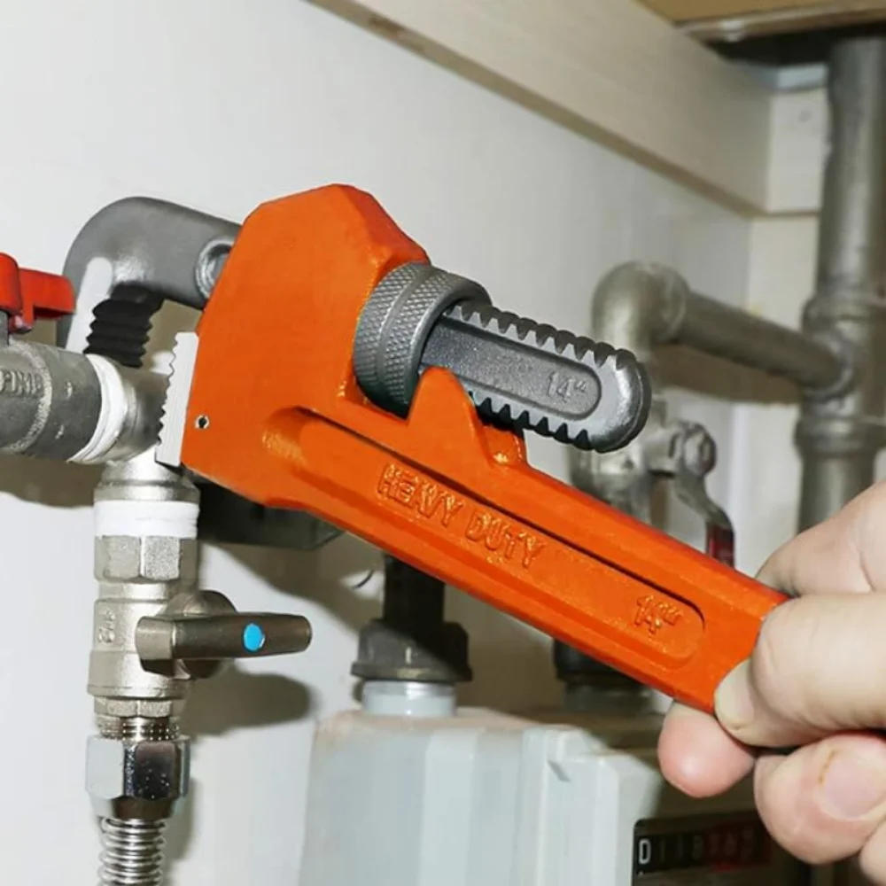 Description Picture 3 of itemAdjustable Pipe Wrench Faucet Tube Key Universal Plumbing Tap Heavy Duty Pliers Clamp Spanner Plumber Tools