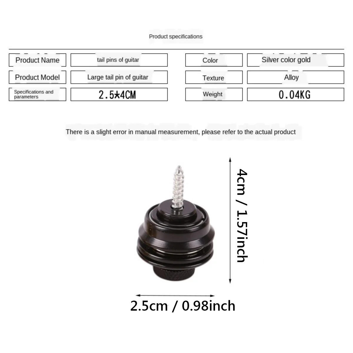 Description Picture 3 of item1 Pcs Guitar Strap Lock Heavy Duty Metal Button Security Straplock for Electric Acoustic Guitar Bass Ukulele