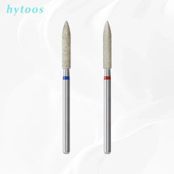 HYTOOS Diamond Cuticle Nail Drill Bits Long Barrel Cone Russian Nail Bit Professional Safety Under Nail Dead Skin Cleaner Tool