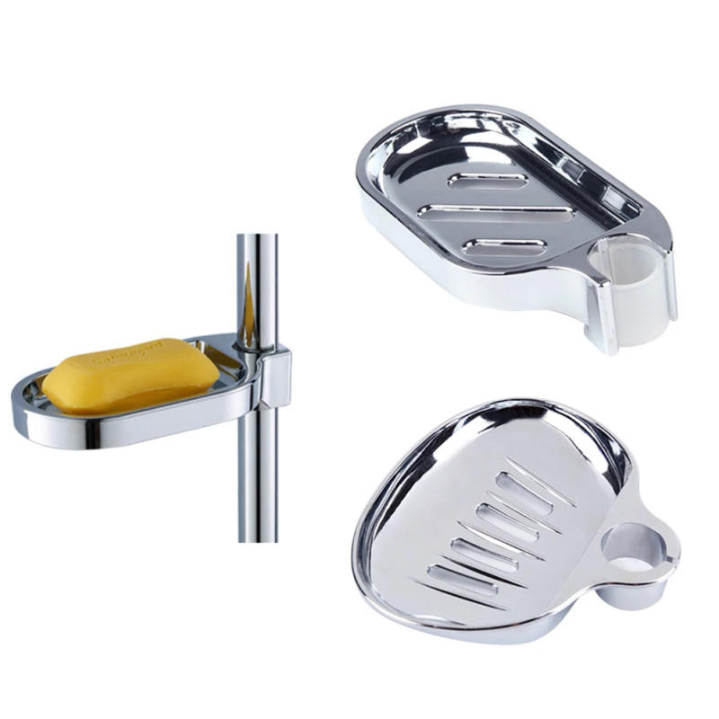 Description Picture 2 of item25mm Plastic Shower Rail Soap Dish Box Soap Holder Soap Pallet Shower Rod Slide Bar ABS Chrome For Sliding Bar Bathroom Tray