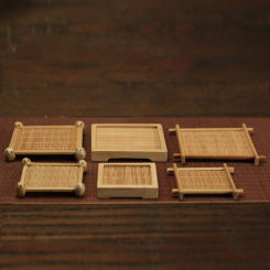 Japanese Handmade Insulated Dish Bamboo Tea Mat Tray Coaster Kitchen Accessories Placemat Cup Holder