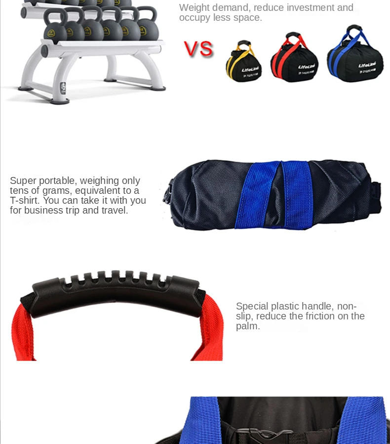 Description Picture 5 of itemSandbag Dumbbell Weightlifting Bag Weight-bearing Fitness Strength Portable Fitness Equipment Adjustable Cloth Bag Kettlebell