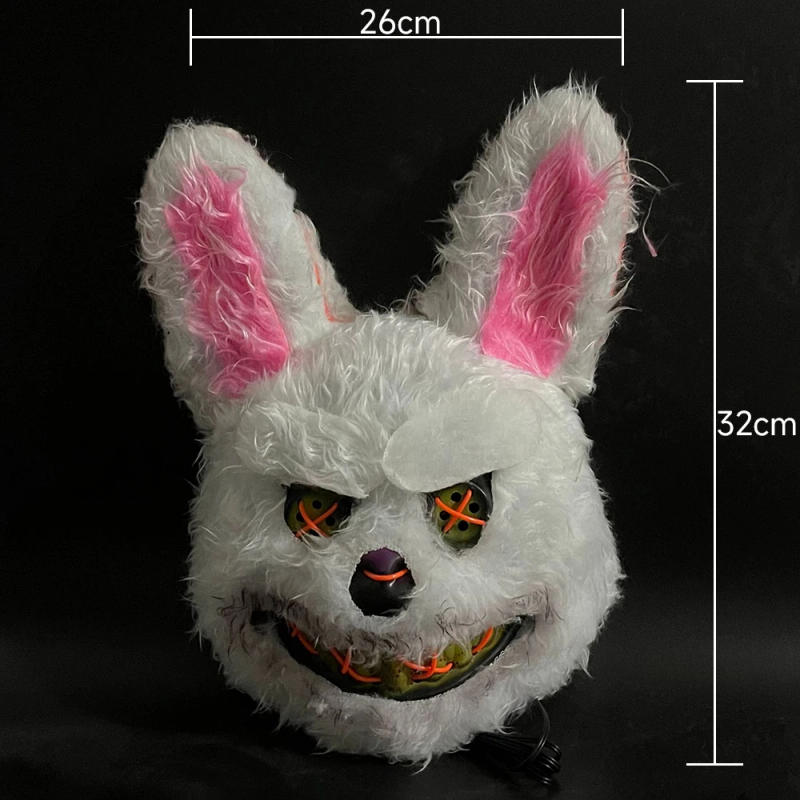 Description Picture 3 of itemHorror Bloody Rabbit Bear Mask Halloween LED Luminous Animal Simulation Fur Mask Cosplay Masquerade Party Costume Decoration