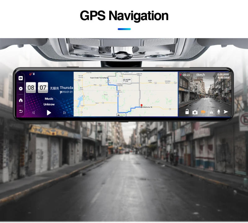 Description Picture 5 of itemACCEO Car Dvr 12 Inch Streaming RearView Mirror 4G Android8.1 ADAS Navigation DashCam 1080P Video Recorder Registrator Dual Lens