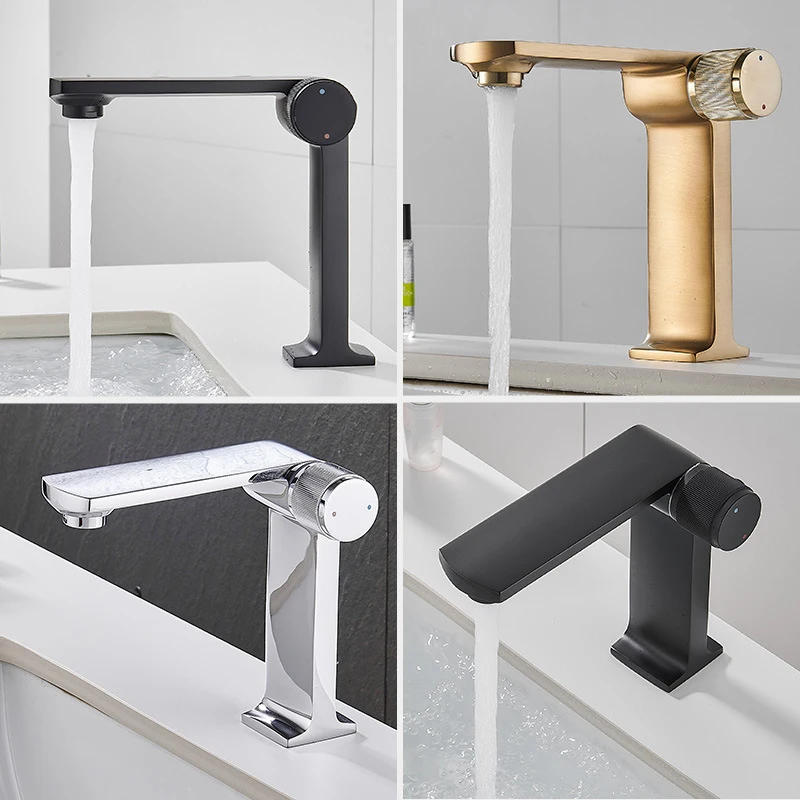 Description Picture 6 of itemModern Hot and Cold Water Mixer Taps Black Gold Bathroom Sink Basin Faucet Chrome Bathroom Accessories Deck Mounted Basin Tap