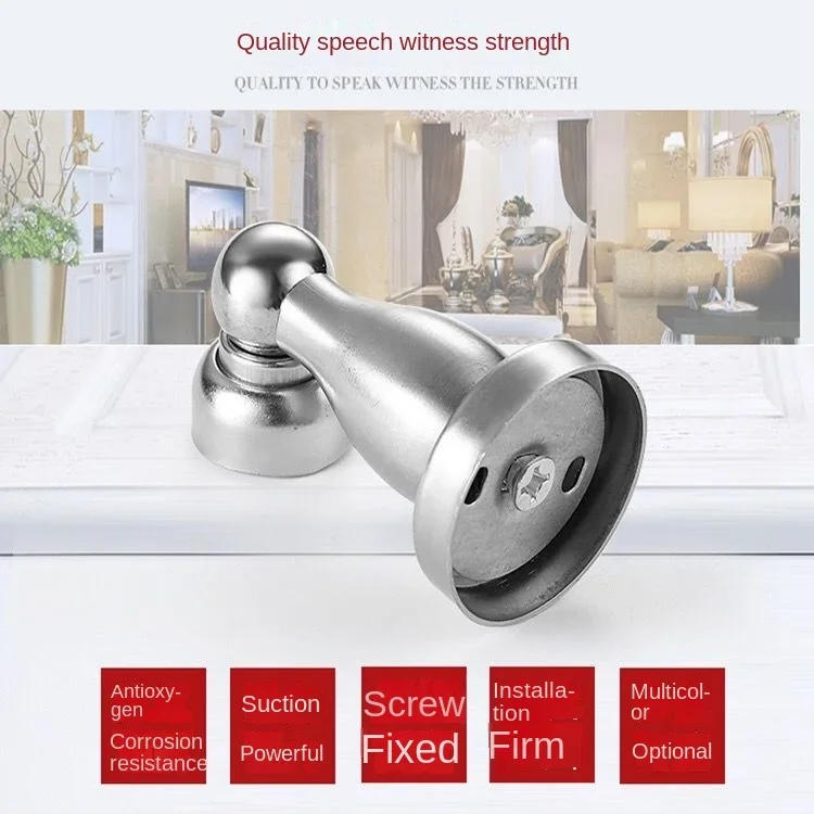 Description Picture 2 of itemStainless Steel Door Magnetic Suction Kitchen Bathroom Anti-collision Floor Suction Bedroom Door Stopper Hardware Accessories