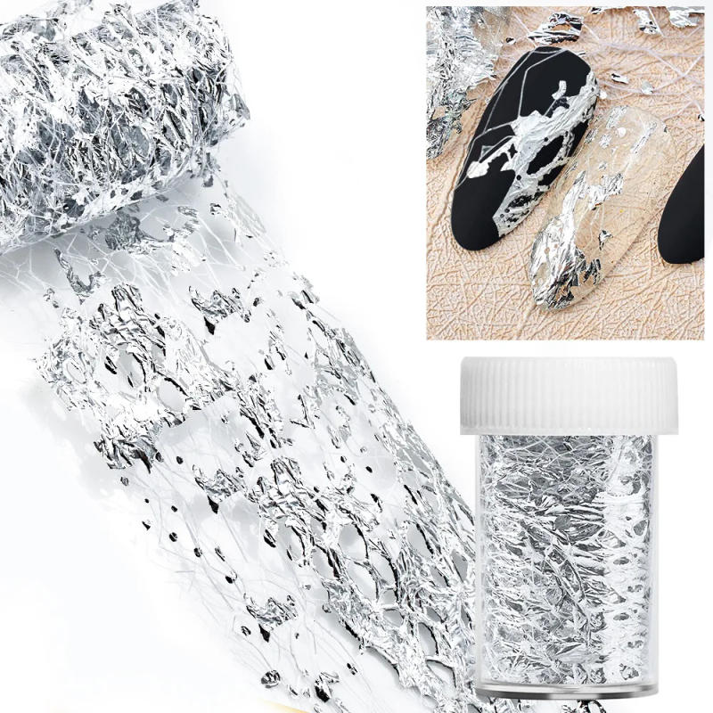 Description Picture 6 of itemNet Line Nail Stickers Gold Silver 3D Mesh Nail Transfer Foil Paper Decals Stripe Line For Nails 3D Nail Art Decorations Design