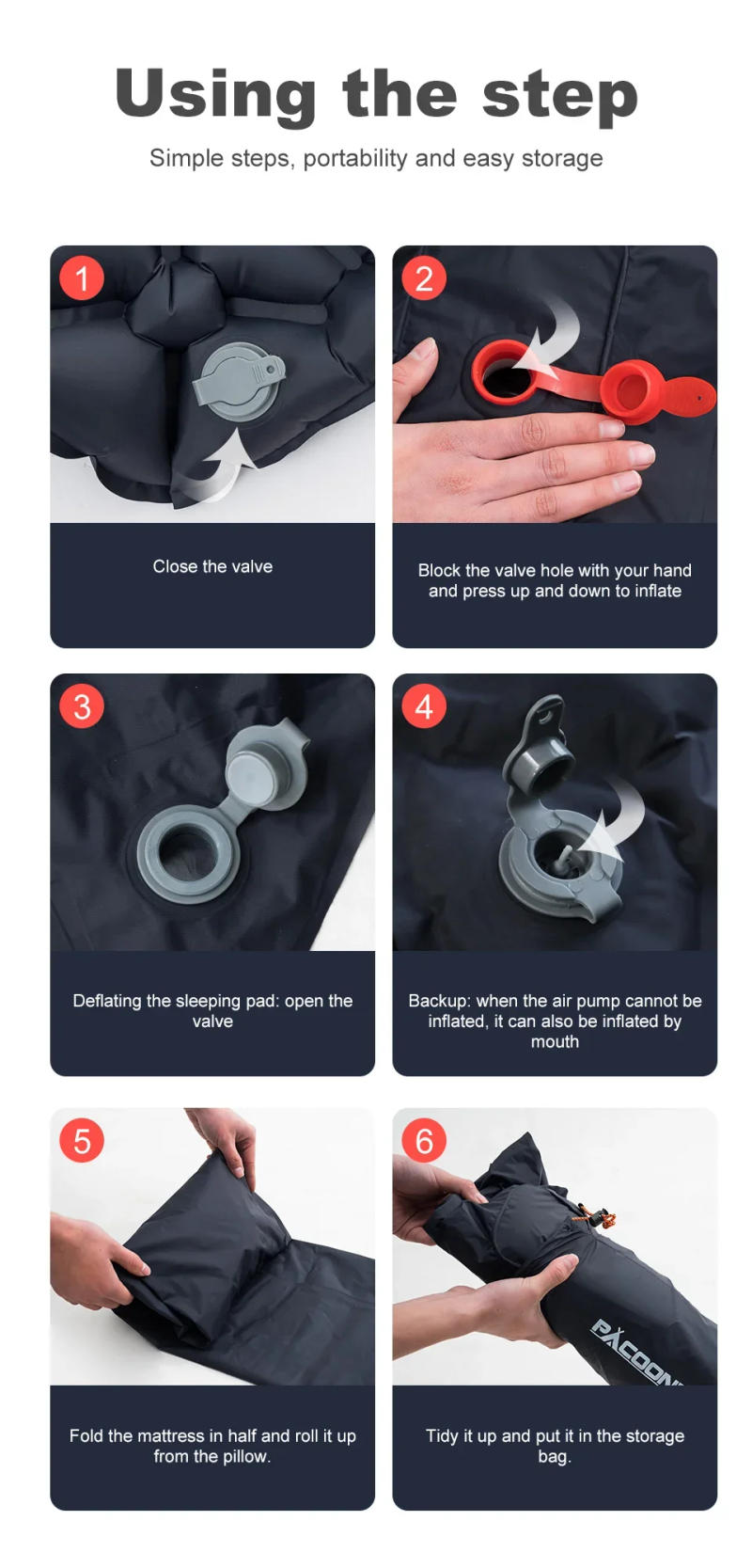 Description Picture 4 of itemUltralight Inflatable Sleeping Pad for Camping, Built-in Pump, Ultimate for Camping, Hiking, Carry Bag, Compact & Lightweight