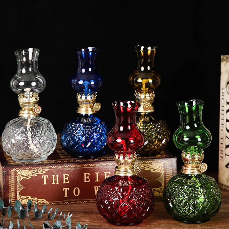 Description Picture 3 of itemRustic Large Oil Lamp Vintage Glass  Lamp Antique Oil Lamps for Indoor Use Emergency Lighting Hurricane Lamp Chamber
