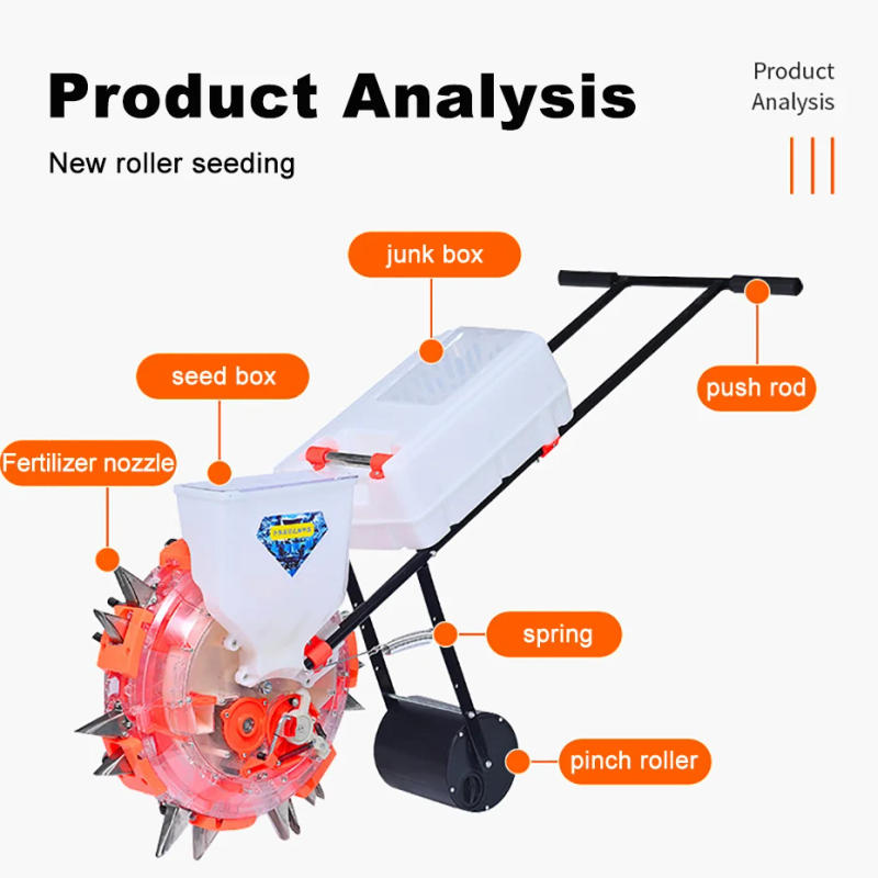 Description Picture 2 of itemHand Pushed Peanuts Soybeans Roller Planter Hand Pushed Seeder Corn and Grains Precision Seeder Planter for Corn