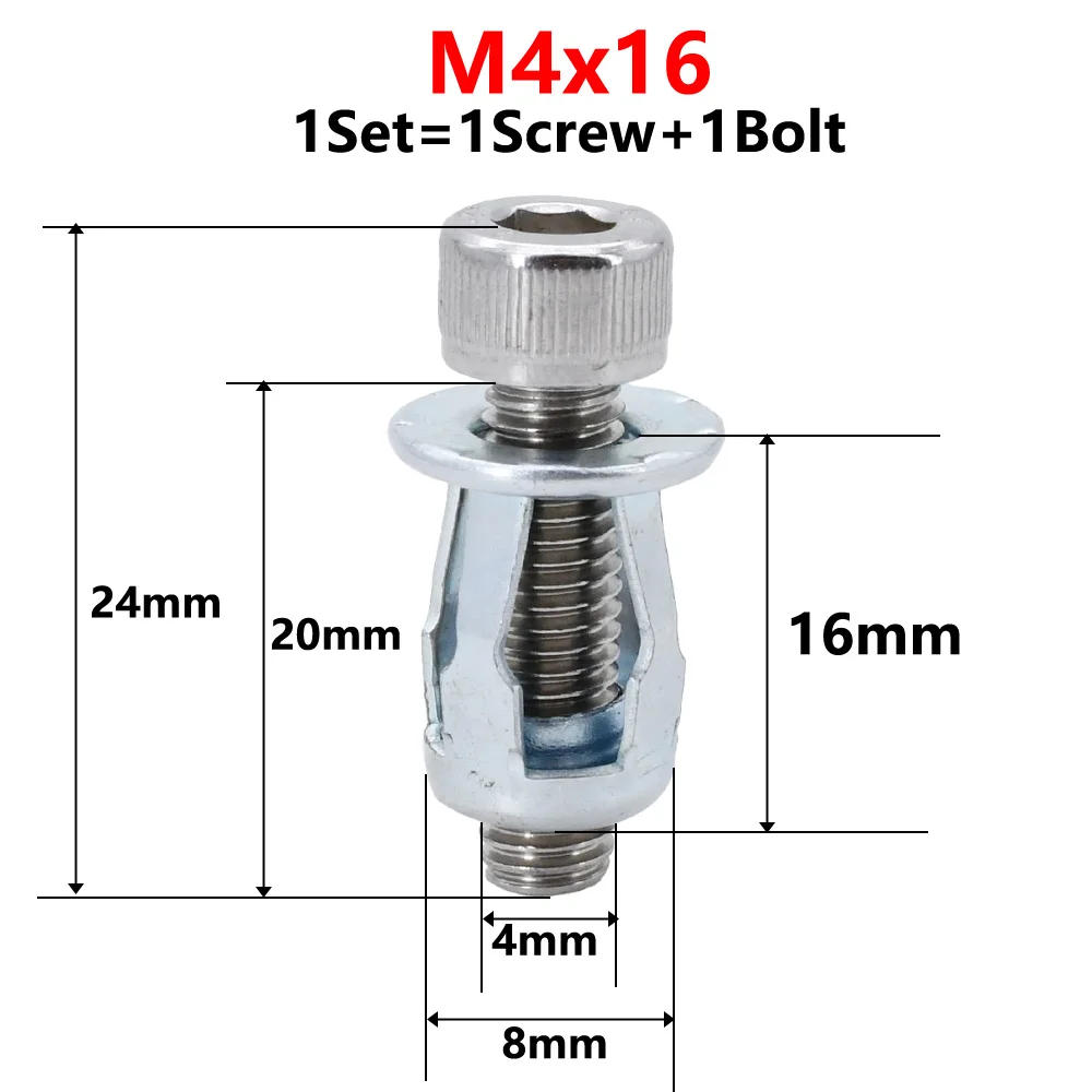 Description Picture 2 of itemM4 M5 M6 M8 Panel License Plate Lock Fixing Screw Bolt Nut Kit Expansion Clip Petal Metal Rivet Molly Jack Nut Rivet Nut