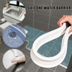 1pc black/ White silicone bath water stopper blocker shower dam dry and wet separation tide barrier Self-adhesive sealing strip