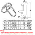 304 Stainless Steel Quick Connector Locking Mountain Buckle Heavy Chain Linker Suitable for Outdoor Fences Doors Swings Pet Dogs