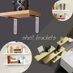 10 piece stainless steel L-shaped bracket, suitable for wooden frames and wall hanging, including screws