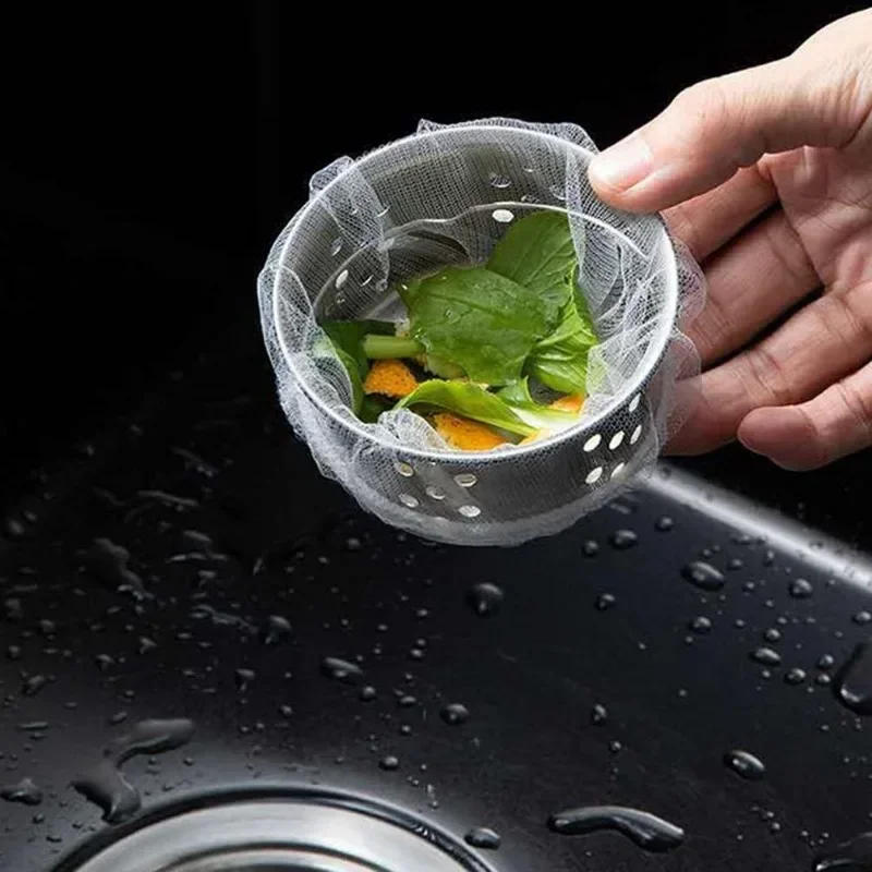 Description Picture 4 of itemDisposable Sink Filter Mesh Bag Sink Strainer Drains Hole Anti-blocking Garbage Net Bags Kitchen Food Waste Collecting Filter