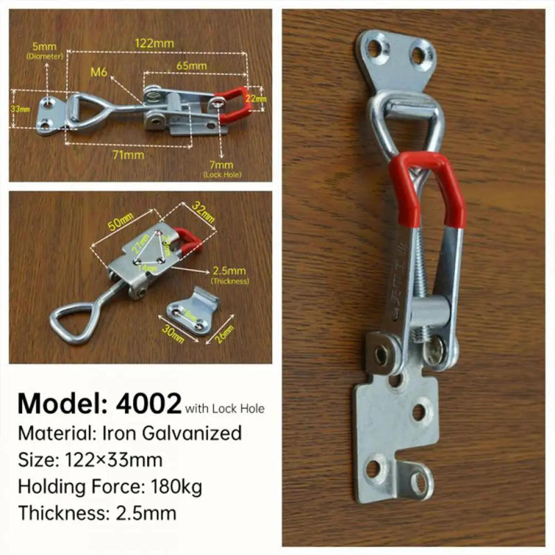Description Picture 3 of itemToggle Latch Clamp Adjustable Toggle Clamp 4001 4002 4003 Cabinet Boxes Lever Handle Lock For Sliding Door Furniture Hardware