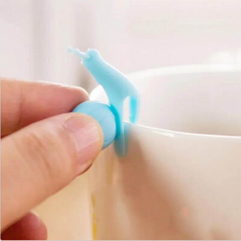 Description Picture 4 of item5/10Pcs Cup Decoration Tool Randome Cute Color Snail Squirrel Shape Silicone Mug Hanging Tool Tea Bag Holder Cup Tea Clips 2024