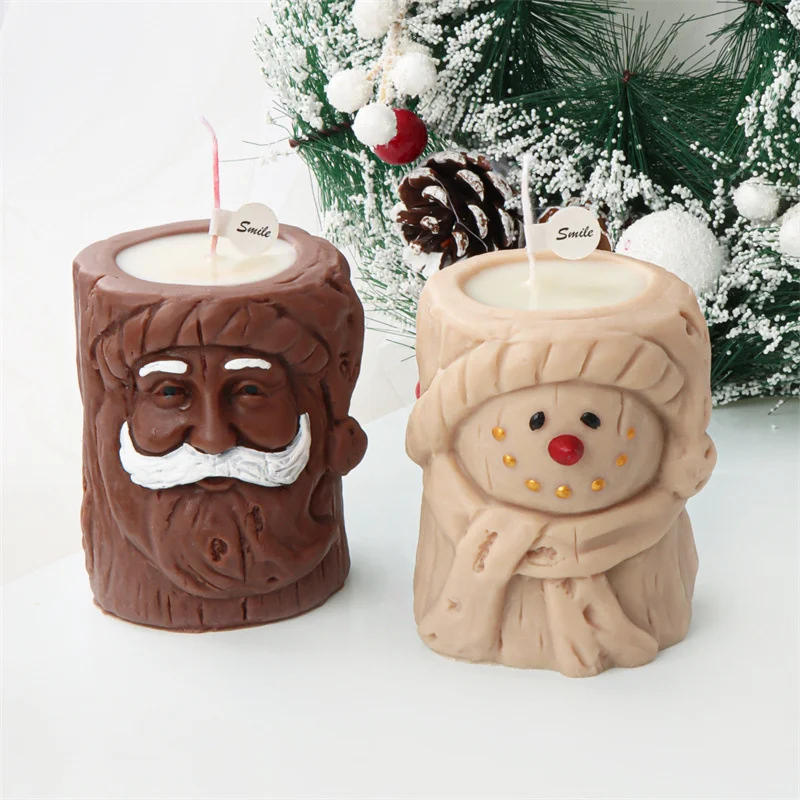 Description Picture 3 of itemChristmas Tree Stump Candle Silicone Mold DIY Elk Snowman Gypsum Soap Making Mould Cake Chocolate Decorating Tools Holiday Gifts
