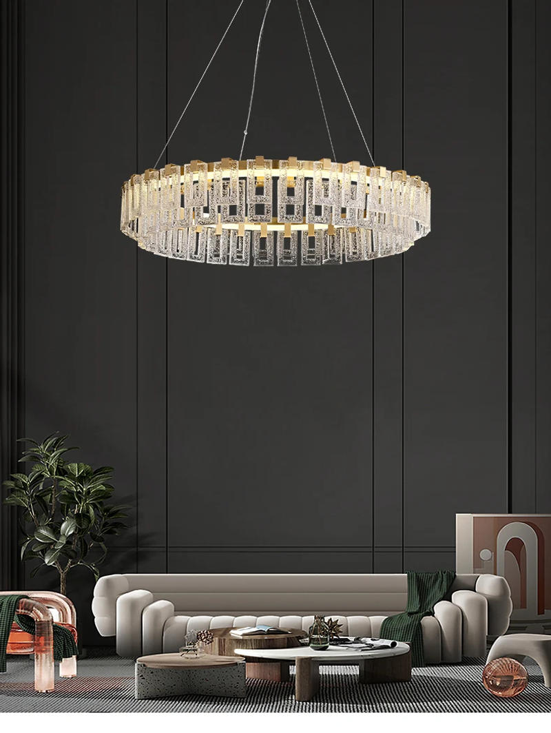 Description Picture 2 of itemRound Design Modern LED Chandelier Living Room Hanglamp Gold Luxury Bedroom Decoration Fixtures