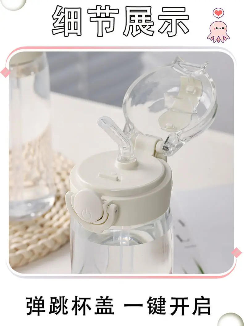 Description Picture 3 of itemIconic Brand Minnie Mouse Cute Cartoon Straw Cup Girls Children Students Drop-Resistant New Summer Water Glass Good-looking Portable