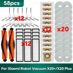 Compatible for Xiaomi Robot Vacuum X20 Plus / X20 + Robot Vacuum Accessories Bags Hepa Filter Mop Cloth Main Side Brush Parts