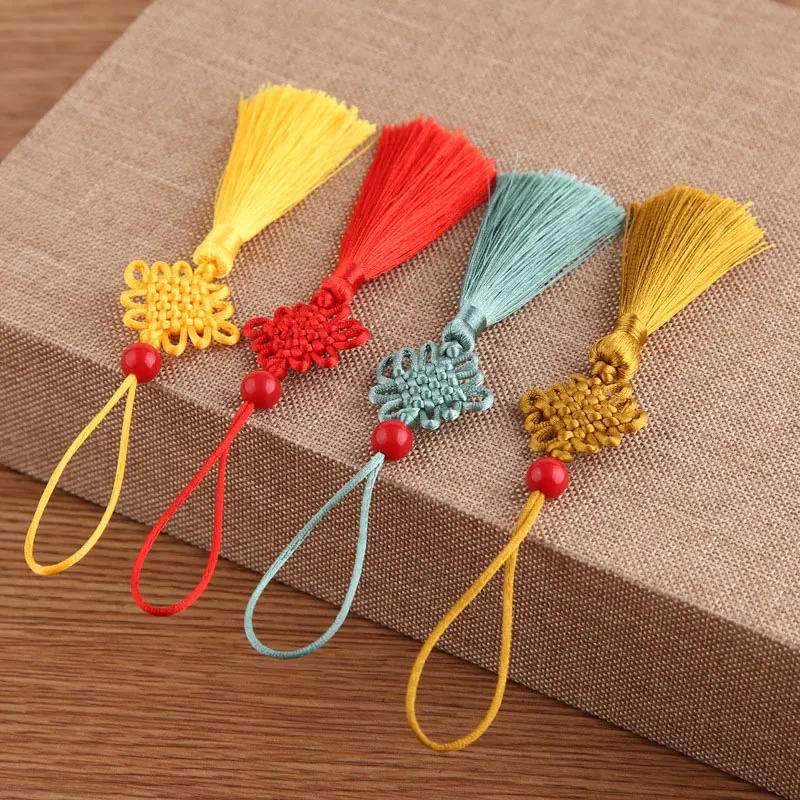 Description Picture 5 of item5/10Pcs Tassel Handmade Beaded Tassel Crafts Bookmarks Pendant Tassel with Cord Loop for Jewelry Making DIY Craft Accessories