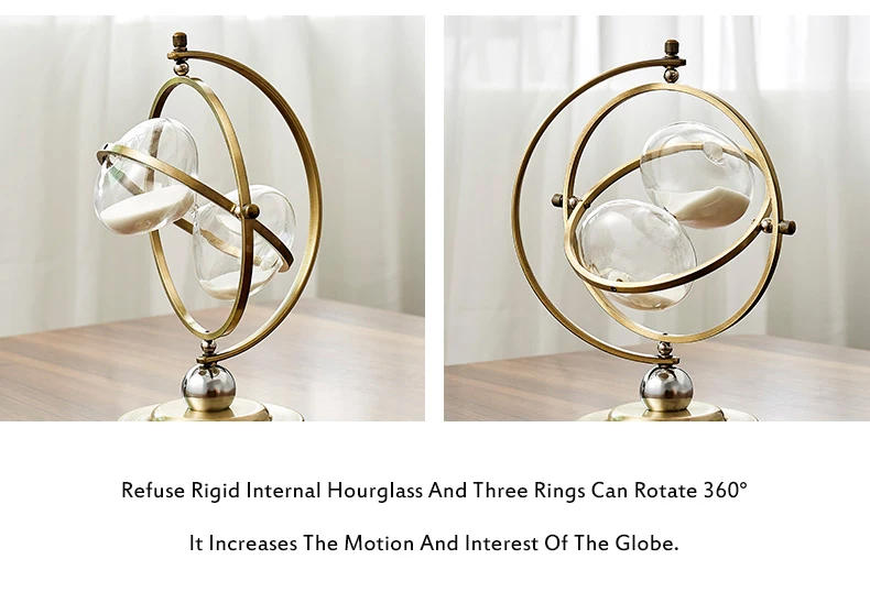 Description Picture 4 of item2021 Nordic Creative Retro Metal Hourglass Timer TV Cabinet Porch Decoration Hourglass Timer Office Home Decoration Ornaments