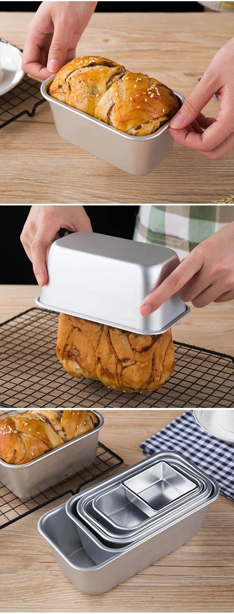 Description Picture 3 of itemCarbon Steel Rectangular Bread Mold Non-Stick Cake Pan Mini Toast Mold Cake Baking Tray Loaf Pan Kitchen Baking Tools Bakeware