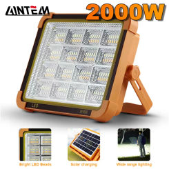 Rechargeable 2000 Watts Solar Flood Light Outdoor Portable LED Reflector Spotlight Rechargeable Projector Floodlight solar Lamp