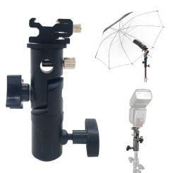 Swivel Flash Hot Shoe Umbrella Holder Mount Adapter for Studio Light Type E Stand with 1/4 3/8 Screw Bracket Studio Accessories