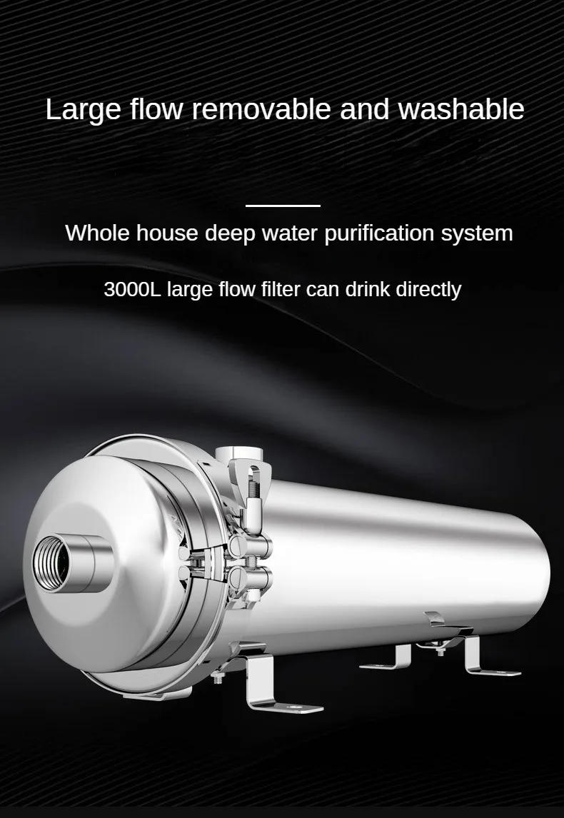 Description Picture 2 of itemWhole House Water Filter System,Stainless Steel Large Flow Water Filtration Reduces Sediment, Chlorine Taste and Odor, and Scale