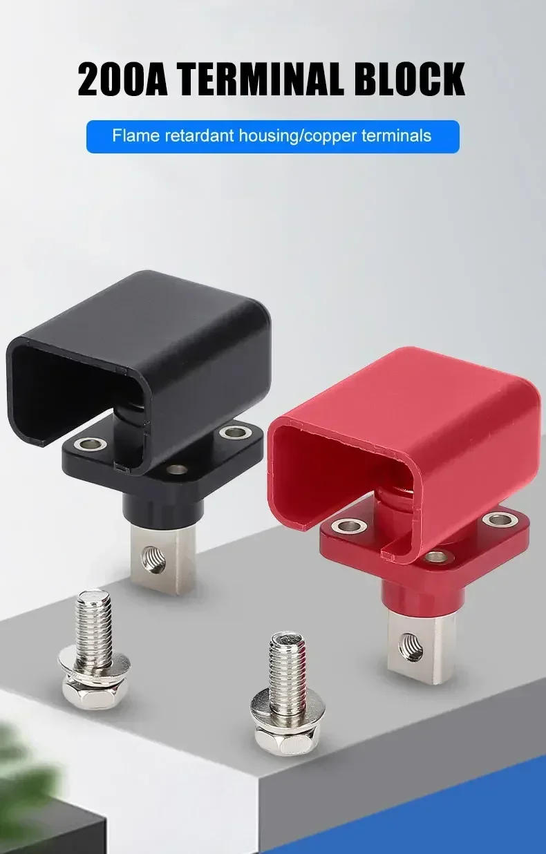 Description Picture 2 of item120A 200A 300A All Copper Lithium Battery Terminal Block High Current Energy Inverter Plug Wall Mounted Type Storage Connector