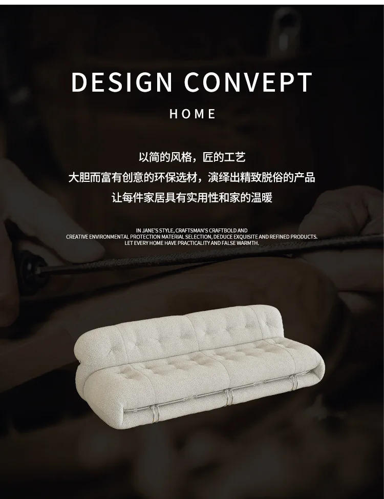 Description Picture 4 of itemLiving Room Sofas Artificial Lamb Cashmere Nordic Sofa Sets Creative Hippo Shape Design Light Luxury Lazy Sofa Minimalist