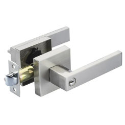 stainless steel door handle with locking cylinder Polished rear front lever lock interior home security accessories