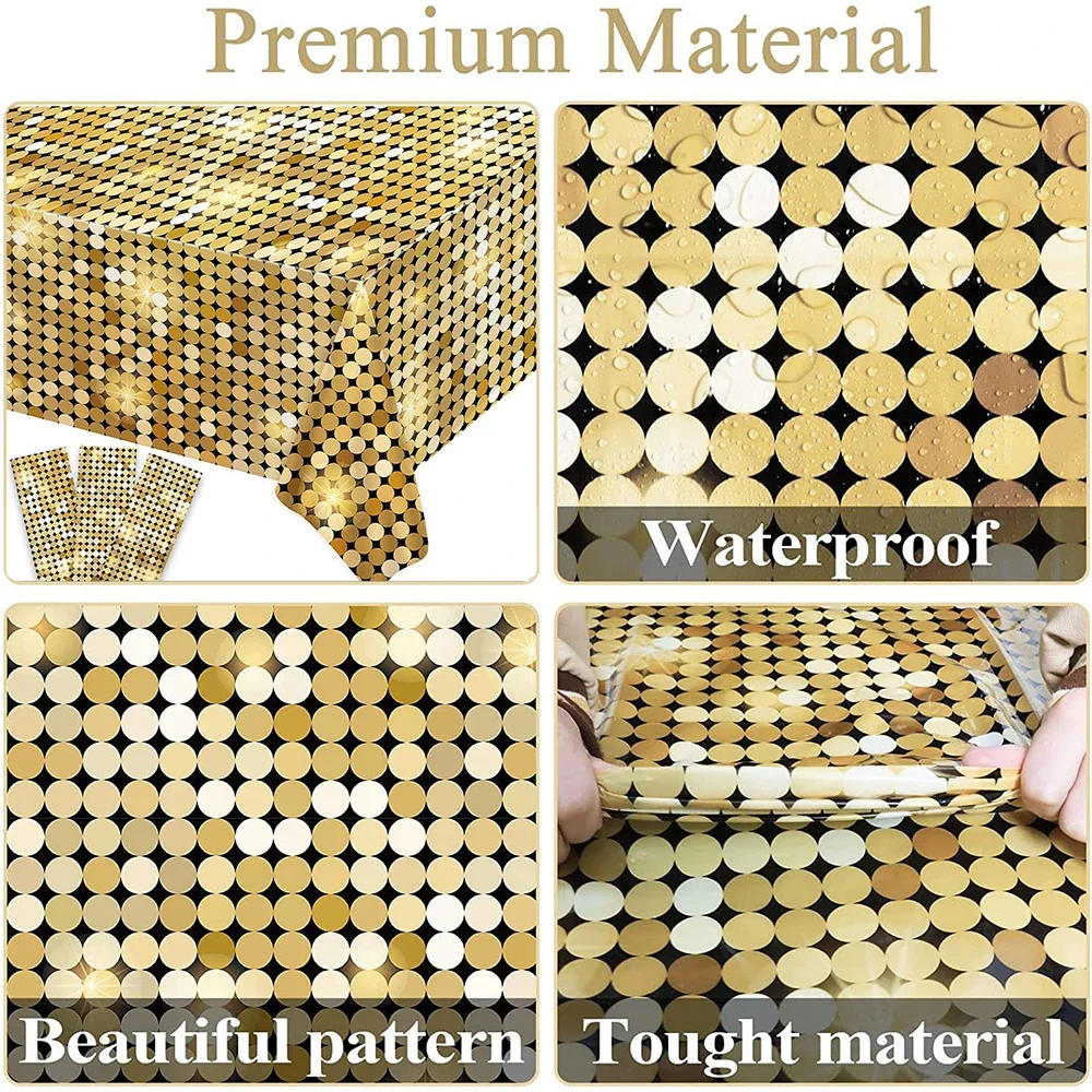 Description Picture 3 of item70s 80s 90s Disco Birthday Party Decoration Plastic Tablecloth Disco Mirror Ball Cake Topper Decoration Wedding Hanging Pendants