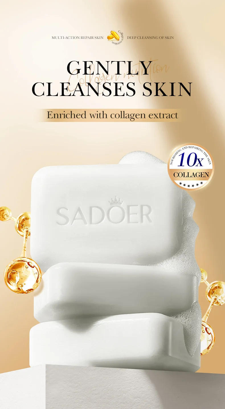 Description Picture 3 of itemSADOER Collagen Multi-effect Skin Cleansing Soap Handmade Soap Cleansing Body Oil Control Bath Handmade Soap