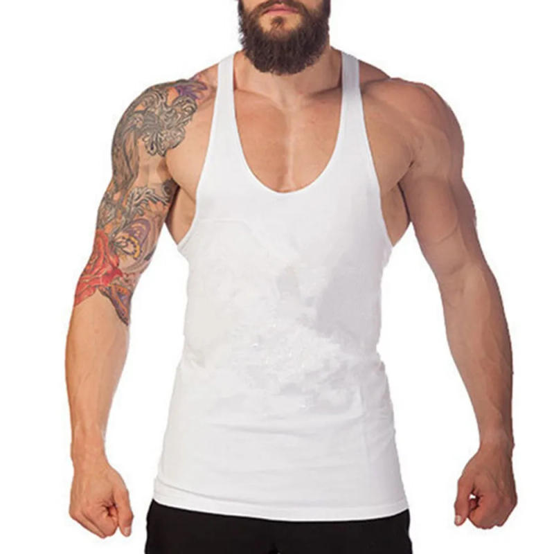 Description Picture 4 of itemSolid Tops Vest T-shirt Tank Top Tee Workout A-Shirt Muscle Sleeveless Vest Army Bodybuilding Fitness Mens New