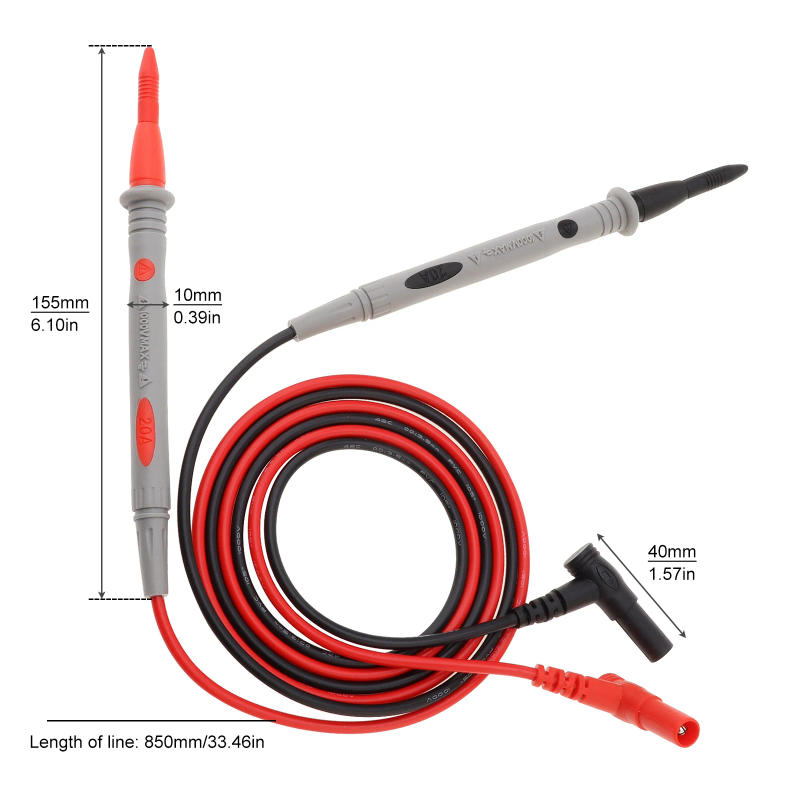 Description Picture 3 of item2Pcs Banana Plugs 1000V 20A Multimeter Test Probe Cable for Most Brands Digital Multimeters / Electronic Clamp Meter