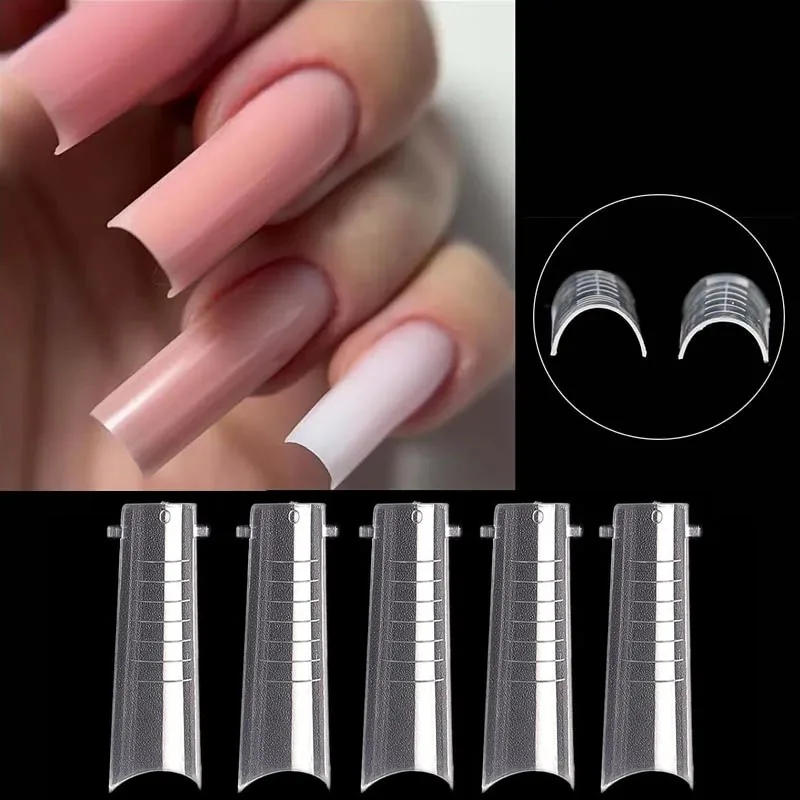 Description Picture 5 of item60Pcs Russia Almond Dual Forms Extension Systerm Top Forms Tips Mold Quick Buliding Poly UV Gel False Nails  Reuseable Manicure