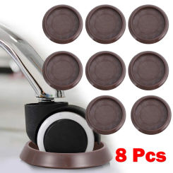 8pcs Round Furniture Caster Cups Anti-Sliding Floor Wheels Grippers Protectors Anti Vibration Pad Chair Roller Feet