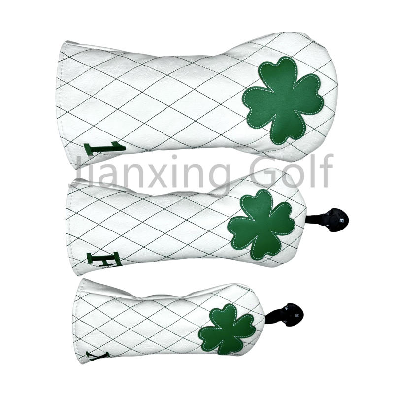 Description Picture 5 of itemGolf Grid Four Leaf Clover Pattern Club Head cover Driver Head Covers Fairway Wood Head Covers Hybrid Head Covers